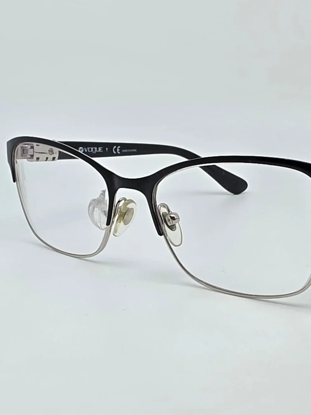Vogue VO4050 352 Polished Black on Silver Cat Eye Eyeglasses Frame w/ Case 51mm